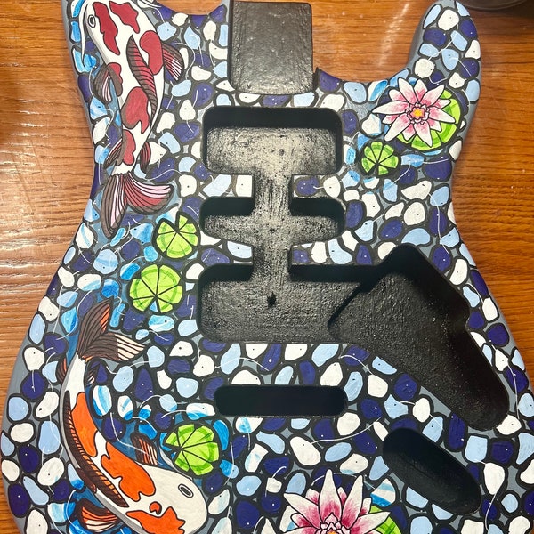 Custom Hand Painted Guitar Body Only - FREE SHIPPING