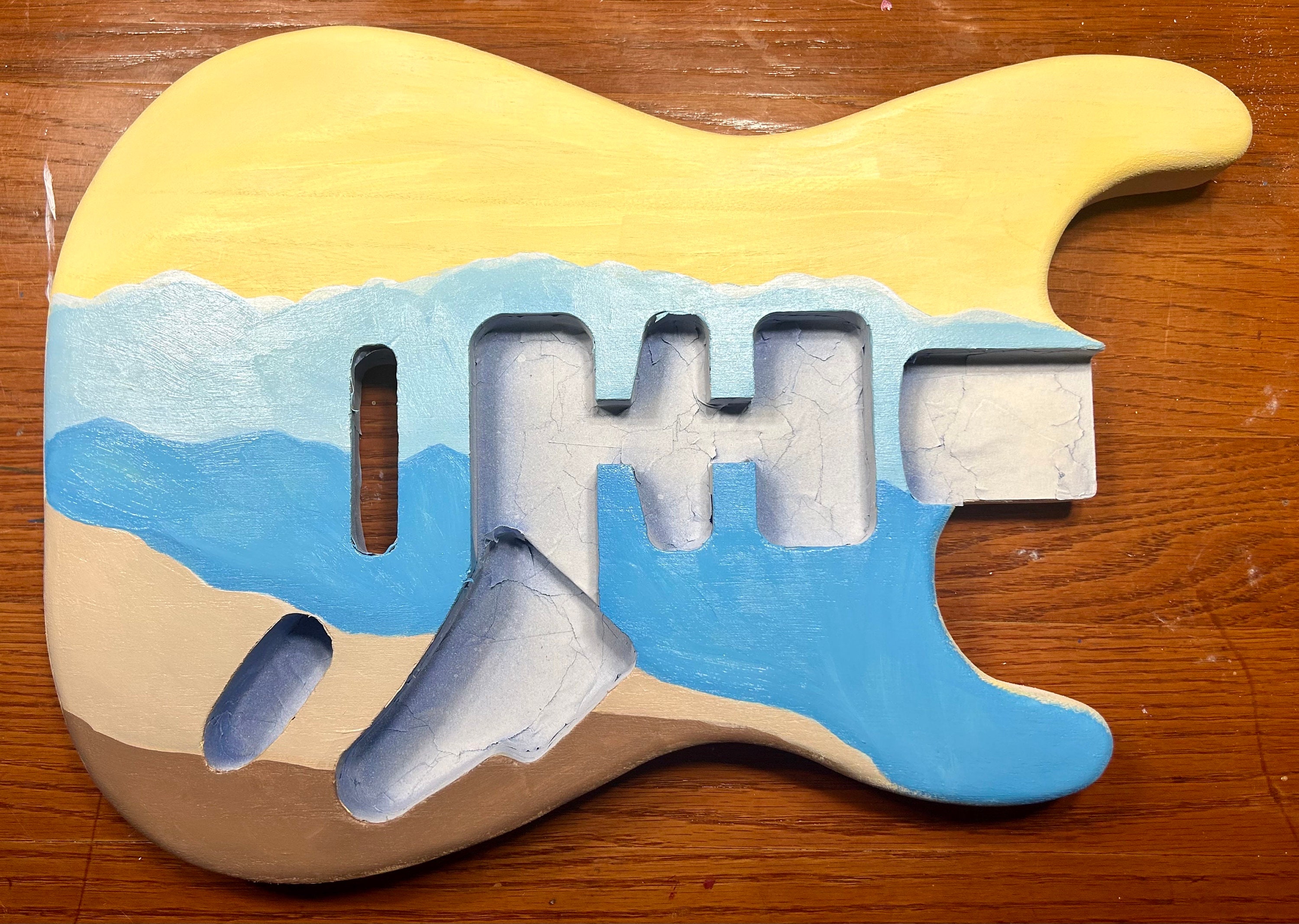 Custom Hand Painted Guitar Body Only FREE SHIPPING Etsy
