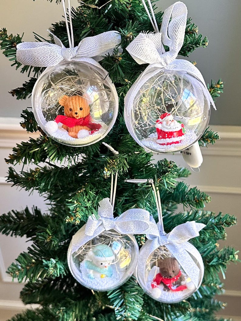 Handmade Christmas Ornament, 4 Design Options, Medium Size Light up