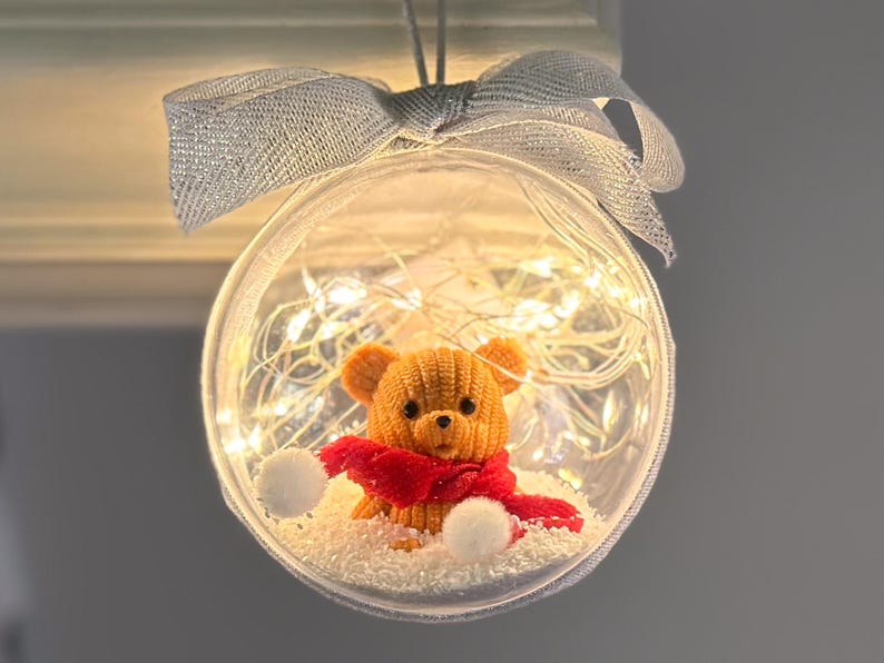 Handmade Christmas Ornament, 4 Design Options, Medium Size Light up