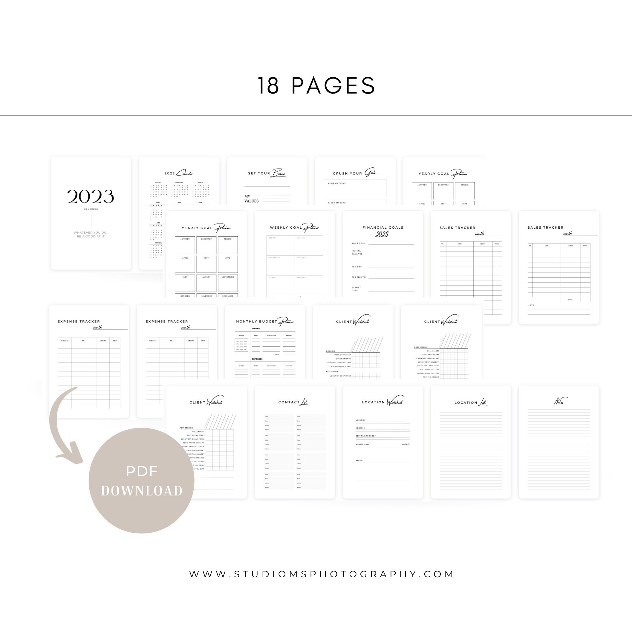 Photographer Digital Planner 2023 Calendar Planner 2023 Etsy