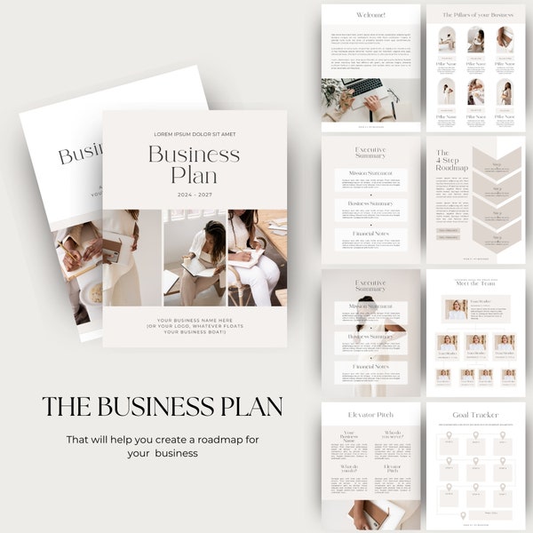 Business Plan Canva Template | Business Plan Template Printable | Small Business Planner | Start Up Workbook  | Canva Template | Printable