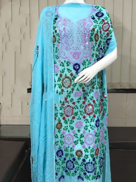 katha work dress material
