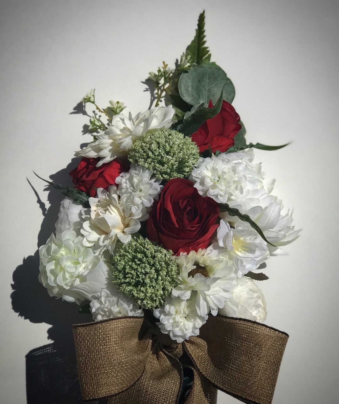 Mausoleum Crypt Artificial Flower Arrangement Red & White Etsy