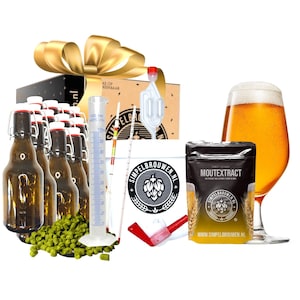 SIMPELBROUWEN® - Geschenkbox BLOND Bier - Bierbraupaket - Brauen Sie Ihr eigenes Bier Bierpaket - Starterpaket - Gadgets Männer