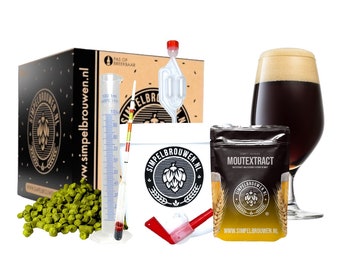 SIMPELBROUWEN® - SIMPEL STOUT - Bierbrouwpakket - Bierbrouwpakket - Zelf Bier Brouwen Bierpakket - Startpakket - Gadgets Mannen