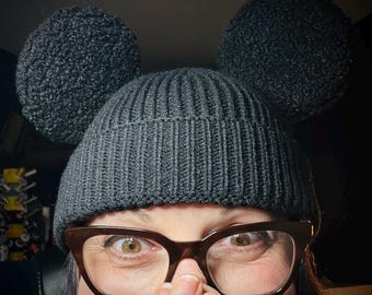 Shortline harbour fisherman beanie with fluffy Mickey ears! Perfecf for cold days at DLP or Alaskan cruises on the mouse boats