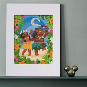 You’re Welcome! Moana and Maui inspired Art Print. A4 mounted artwork.