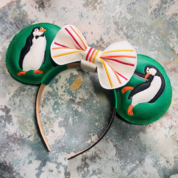 Jolly Holiday Penguins Ear Band! Mary Poppins inspired Ear Headband