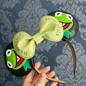 It’s not easy being green! Kermit inspired Muppet Ear Headband. Made To Order