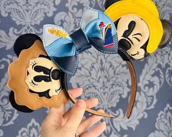 Mouse Boat Alaskan Cruise Embroidered Mouse Ears - 2 designs. Magic or Wonder. Fish Extender.