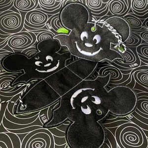 Caixa de doces de feltro de morcego de abóbora para presente ou surpresa design de bordado para aro 5x7, 7x12