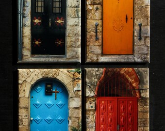 Magnet Set: Türen der Altstadt Jerusalems (4er-Gruppe) | Wohnkultur | Küchenaccessoires | Heiliges Land Geschenke