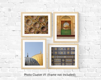 Foto-Set: Edles Heiligtum/Haram al-Sharif Innen und Außen (vier Druckfotos) | Collage | Wandbild | Wohndekor | Poster | Heiliges Land Geschenke