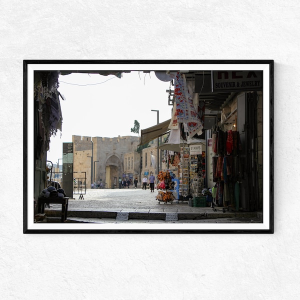 Bazaars, Shops inside Jaffa Gate, Old City Jerusalem | Photo Print | Wall Art | Home Decor | Poster | Holy Land Gifts | Urban Photography