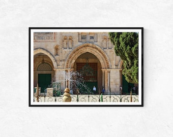 Der Al-Kas Brunnen und die Fassade der al-Aqsa Moschee | Fotodruck | Wandkunst | Wohndeko | Poster | Heiliges Land Geschenke | Heilige Räume