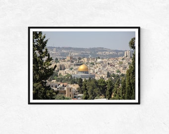 Altstadt Jerusalem vom Berg Scopus | Fotodruck | Wandbild | Wohndekor | Poster | Heiliges Land Geschenke | Stadtfotografie | Stadtbild