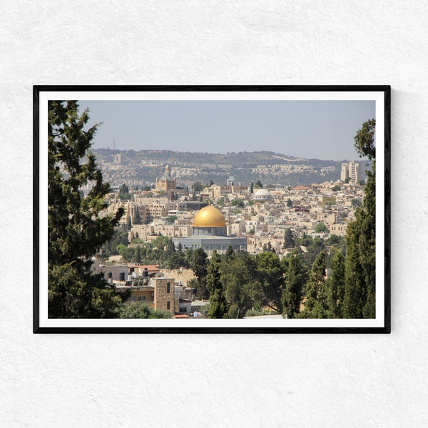 Old City Jerusalem from Mount Scopus | Photo Print | Wall Art | Home Decor | Poster | Holy Land Gifts | Urban Photography | Cityscape