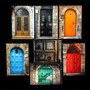Magnet Set: Doors of Old City Jerusalem (group of 7) | Home Décor | Kitchen Accessories | Holy Land Gifts