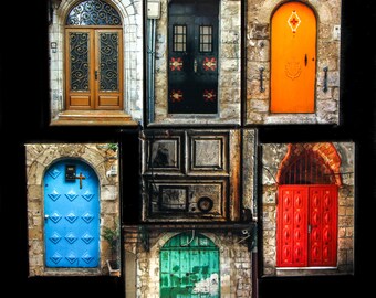 Magnet-Set: Türen der Altstadt Jerusalems (Gruppe von 7) | Wohnkultur | Küchenaccessoires | Heiliges Land Geschenke