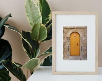 Gelbe Tür in der Altstadt Jerusalems | Fotodruck | Wandbild | Wohndekor | Poster | Heiliges Land Geschenke | Stadtfotografie