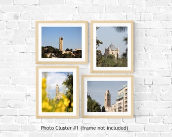 Foto-Set: Türme von Jerusalem (vier Druckfotos) | Collage | Wandbild | Wohndekor | Poster | Heiliges Land Geschenke | Stadtfotografie