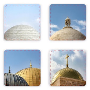 Coaster Set: Domes of Jerusalem (group of 4) | Home Decor | Drink & Bar Accessories | Holy Land Gifts | Ancient Photography Active