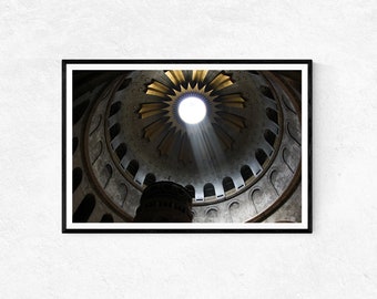Lichtstrahl in der Grabeskirche | Fotodruck | Wandbild | Wohndekor | Poster | Heiliges Land Geschenke | Heilige Fotografie