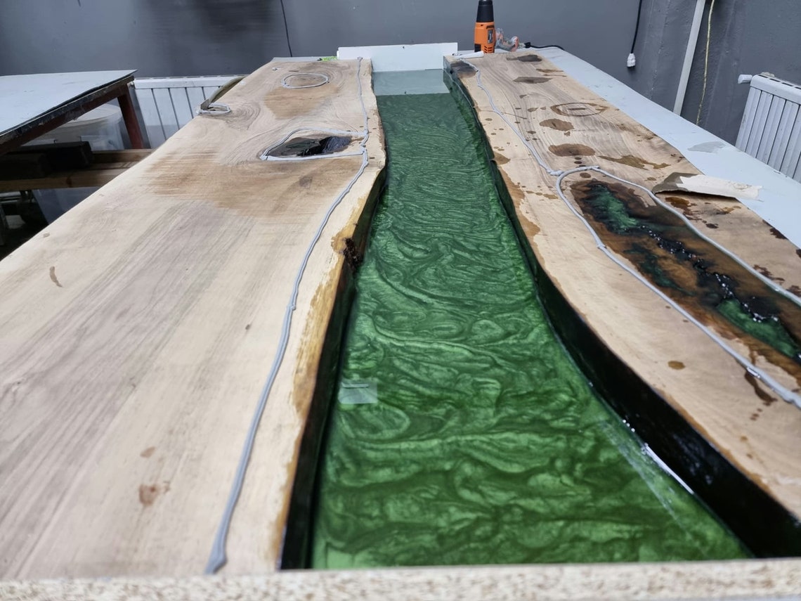 Epoxy Dining Table With Transparent Epoxy Resin Walnut Epoxy Etsy UK
