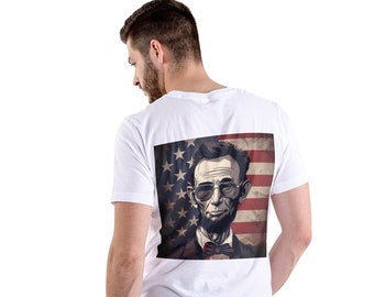 Abraham Lincoln Patriotic T-Shirt, 4th of July, Handmade