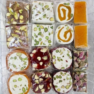 Pistachios Nougat Candy GiftBox, Authentic Arabian Candy, Delightful Gourmet, Individually Wrapped, Pistachios,