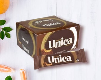 Oblea de chocolate Unica, chocolate tradicional libanés, caja de regalo, crujiente y de buen gusto, importado por aire siempre fresco.