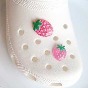 Pink Strawberry Glittery Shoe Charm