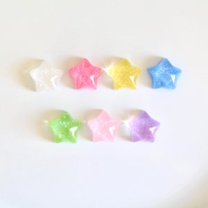 Small Glitter Star Shoe Charms Bright Colors
