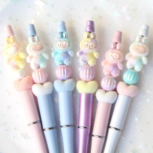 Labubu beaded refillable twist pen