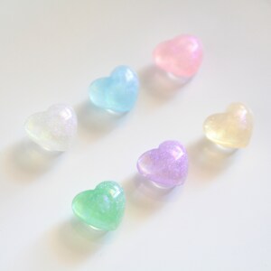 Jelly Glittery Heart Shoe Charms shimmery