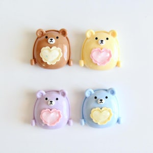 CLEARANCE Big Cute Glossy Bear with Heart Shoe Charms | 3D charm