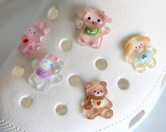 Jelly Animal Shoe Charms | cute baby animals puppy goat bear kitten bunny