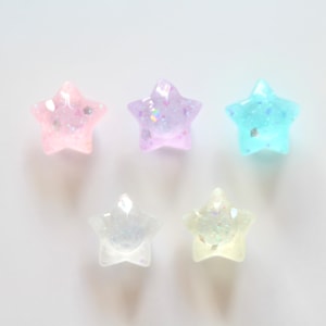 Glittery Glow in the Dark Jelly Star Shoe Charms