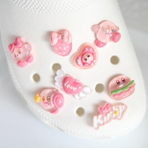 Kawaii CLEAR GLITTERY Pink Ball Character Shoe Charms