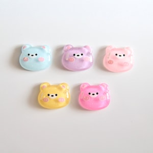 Jelly Glittery Bear Head Shoe Charms