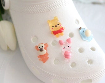 Bear and friends | Clear Glittery shoe charms