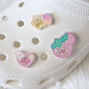 CLEARANCE Shaker Shoe Charms | Star Heart Strawberry acrylic shaker shoe plug, Novelty Gifts Kawaii aesthetic