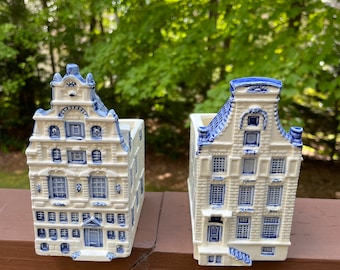 Large Delft House open back not KLM Vintage blue and white decor