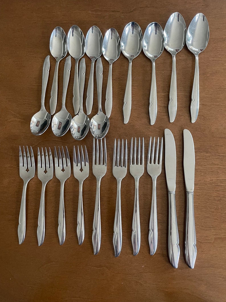 Oneida PROFILE Oneidacraft Deluxe Stainless Steel Flatware Set 22 Pc Etsy