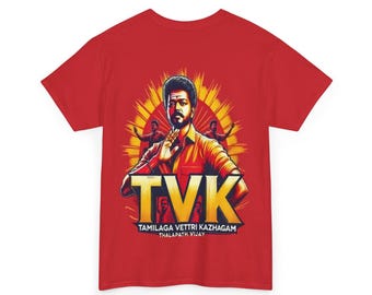TVK Thailapathy Vijay Tshirt, indischer Schauspieler Fans Geschenk, Kollywood Film Liebhaber Merch, Unisex T-Shirt, Vijay Fan Bekleidung, südindisches Kino Shirt