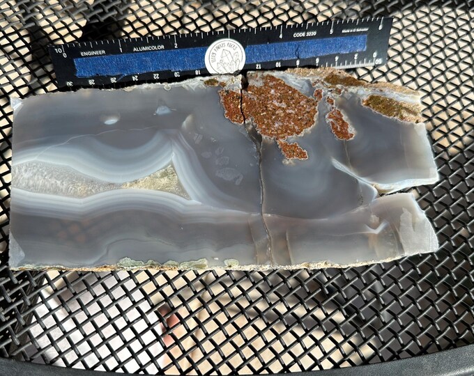 Luna Blue VERY Rare Agate Slab Unfinished, UV Light Reactive, Gifts ...