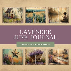 Lavender Junk Journal Paper, Printable Paper, Purple Flower, Scrapbook, Floral Digital Paper, Junk Journal Kit, Digital Download