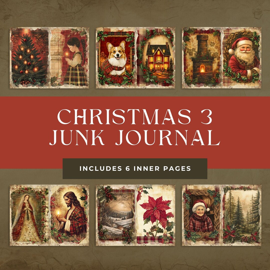 Christmas Junk Journal Printable Kit, Collage Sheet, Printable Journal ...