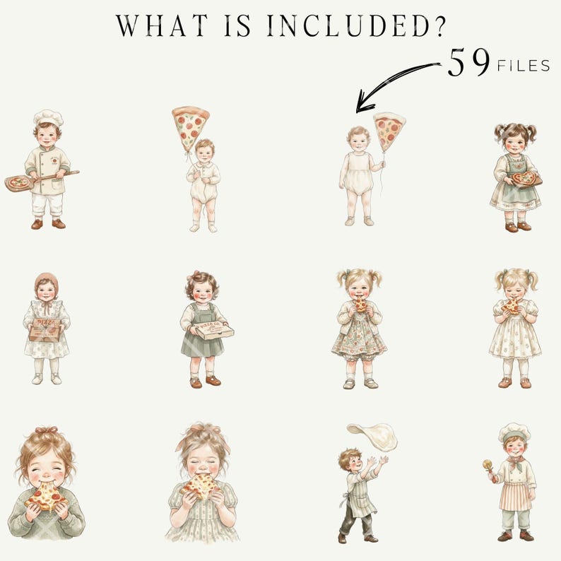 Pizza Party Clipart Bundle, Birthday Celebration Graphics, Little Chef ...